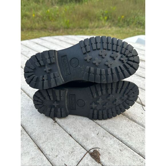 TIMBERLAND Mens Panel Black Leather Waterproof Lace Up Boots Size 6.5 - Picture 5 of 10